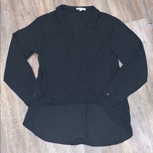 Black Drape Front Blouse, Sz M
